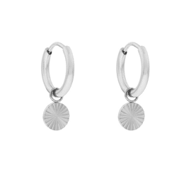 Earrings small with pendant flamed coin / Essentialistics